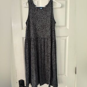 Old Navy Charcoal Animal Print Midi Dress